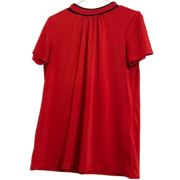 Banana Republic Women’s Red and Black with Neck Tie Detail Casual Top Sz-S - Picture 6 of 6